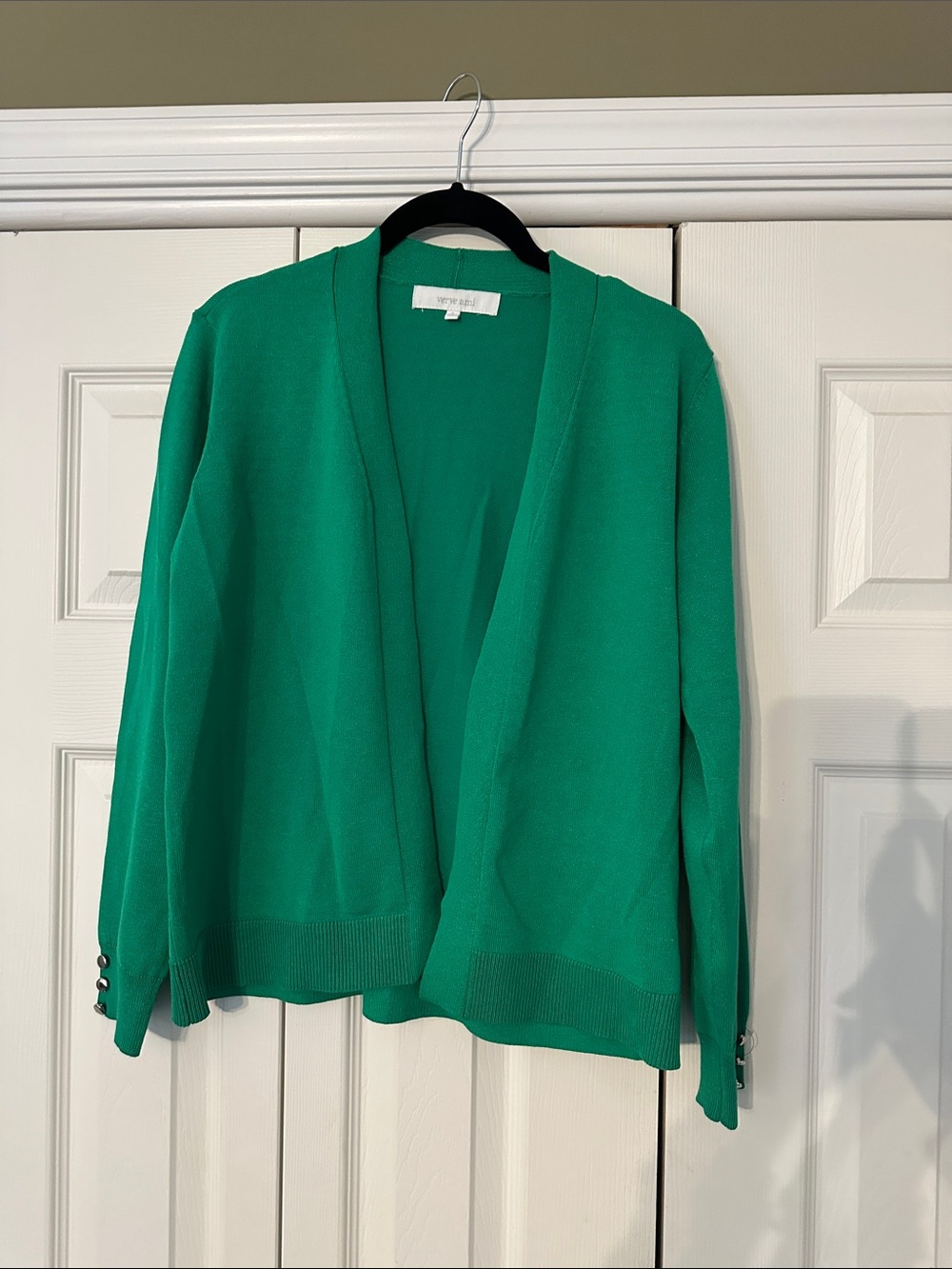 Verve Ami Open-Front Emerald Green Cardigan